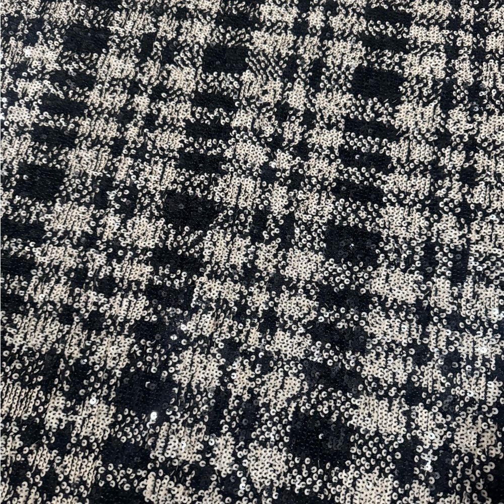 Black and White Plaid Sequin Fabric 3.5 yards